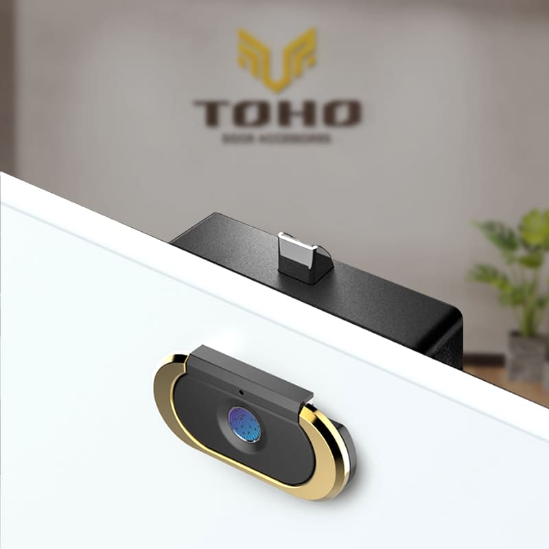 Khóa tủ hồ sơ thông minh TOHO TH619 với cảm biến vân tay, màu đen, kích thước nhỏ gọn, phù hợp cho ngăn kéo và hộc tủ, dùng tại nhà hoặc nơi công cộng.