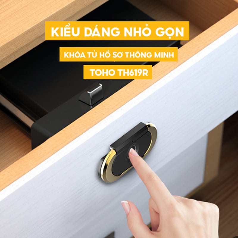 Khóa tủ hồ sơ thông minh TOHO TH619 | Khóa vân tay cao cấp