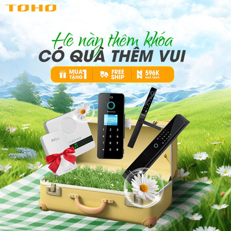 Khuyến mãi khóa vân tay TOHO tháng 6 tặng chuông cửa TOHO TH625
