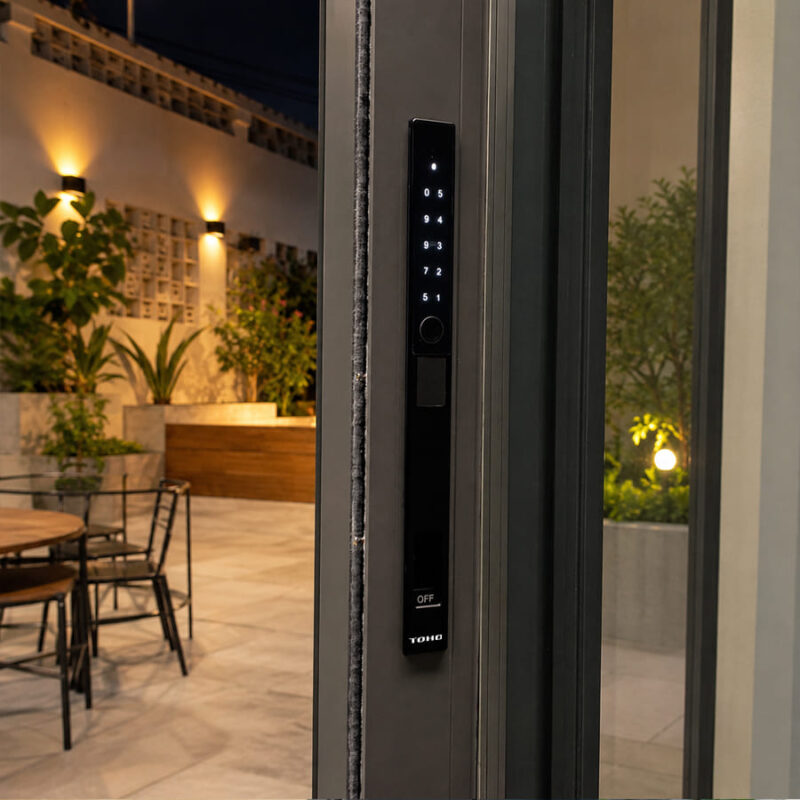 Khóa thông minh cửa trượt quay TOHO TH770 lắp âm đố cho cửa nhôm